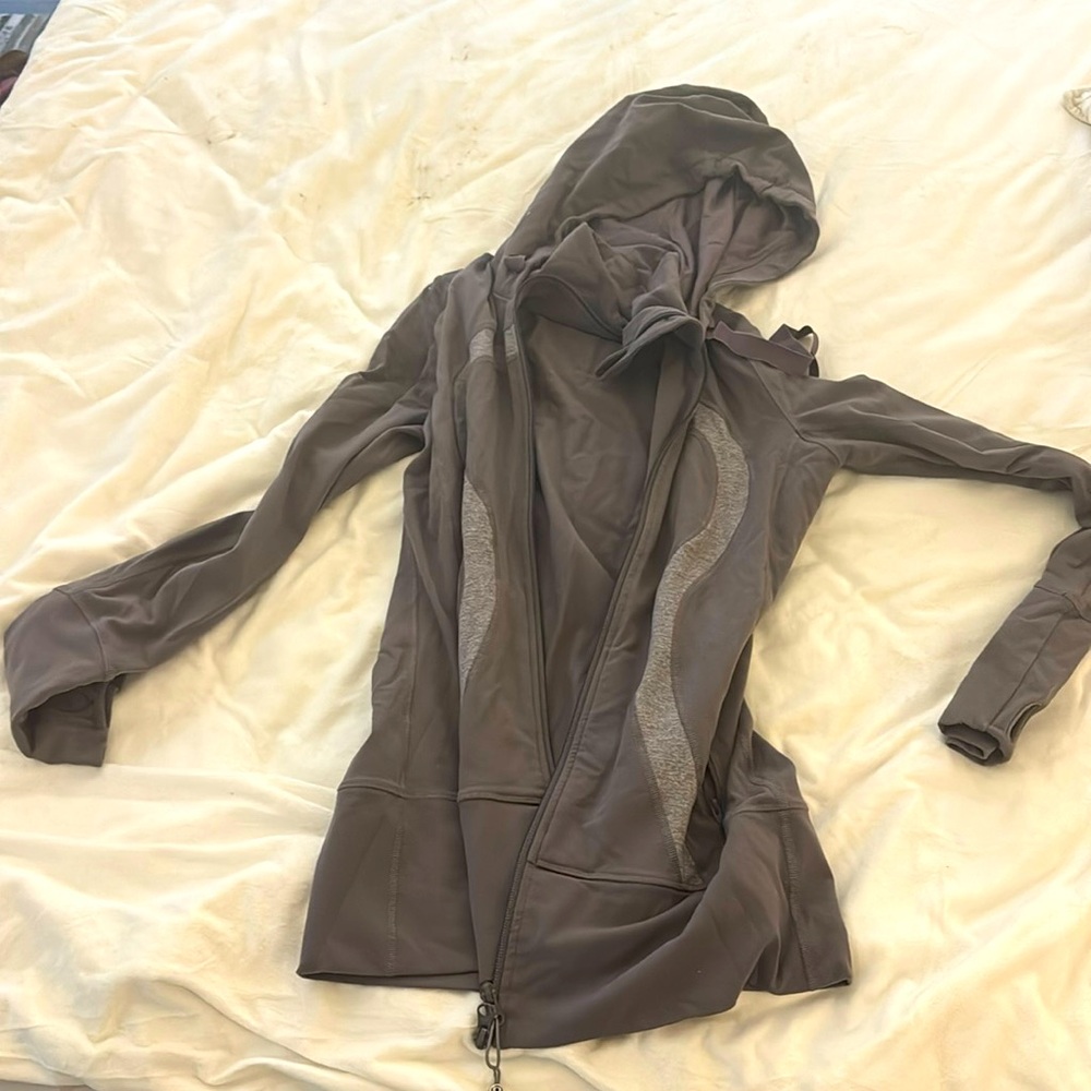 LULULEMON long scuba hoodie. Barely worn, size 8. So soft and comfy